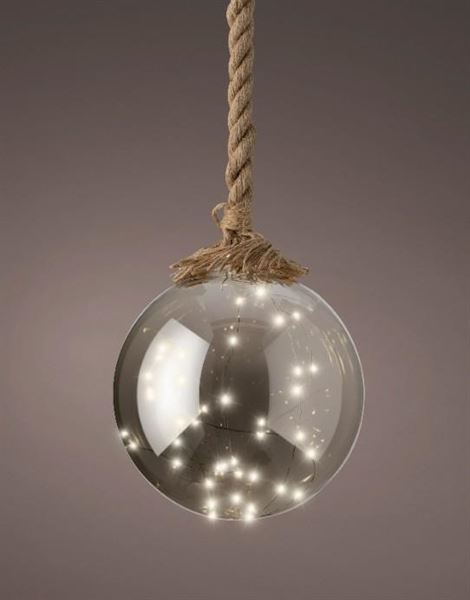 SFERA VETRO 40 MICROLED L.CALDO CLASSICO CM.D20 JUTA 1MT BAT