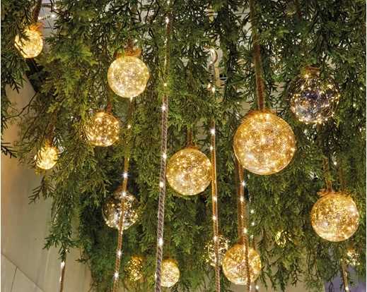 SFERA VETRO 40 MICROLED L.CALDO CLASSICO CM.D20 JUTA 1MT BAT