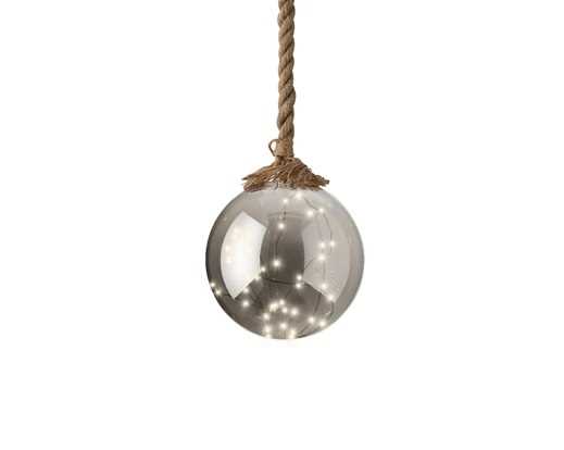 SFERA VETRO 40 MICROLED L.CALDO CLASSICO CM.D20 JUTA 1MT BAT