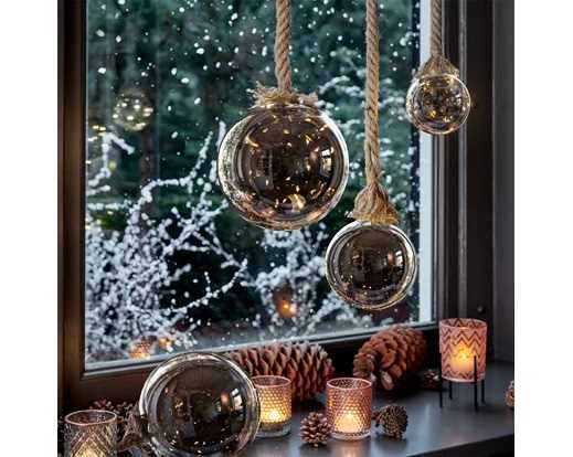 SFERA VETRO 40 MICROLED L.CALDO CLASSICO CM.D20 JUTA 1MT BAT