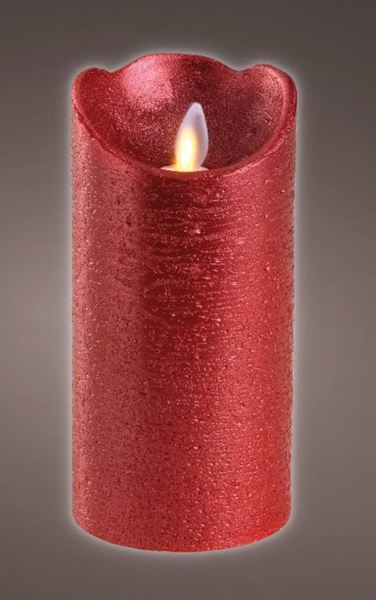 CANDELA LED L.CALDA INDOOR CM.D7,5X15H CHRISTMAS RED BATT.