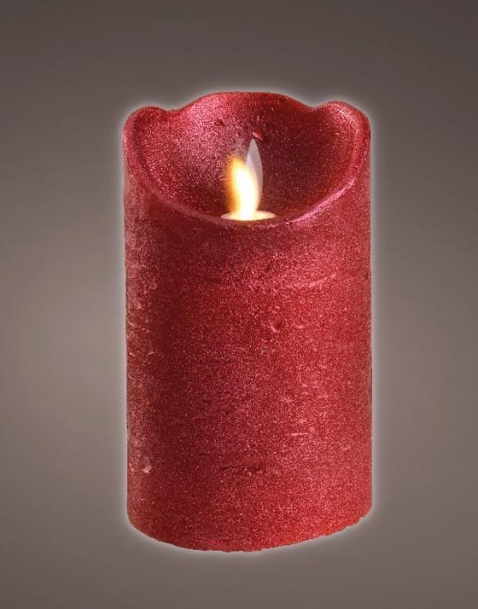 CANDELA LED L.CALDA INDOOR CM.D7,5X12,5H CHRISTMAS RED BATT.