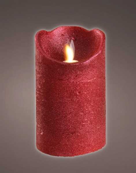 CANDELA LED L.CALDA INDOOR CM.D7,5X12,5H CHRISTMAS RED BATT.