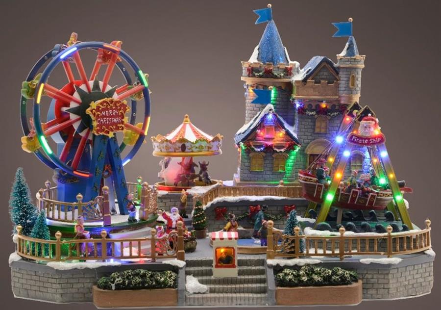 LUNAPARK LED CON MOVIMENTO E SUONO CM.35X56,5X38H C/TRASF.