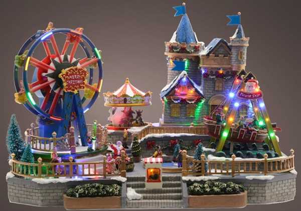 LUNAPARK LED CON MOVIMENTO E SUONO CM.35X56,5X38H C/TRASF.