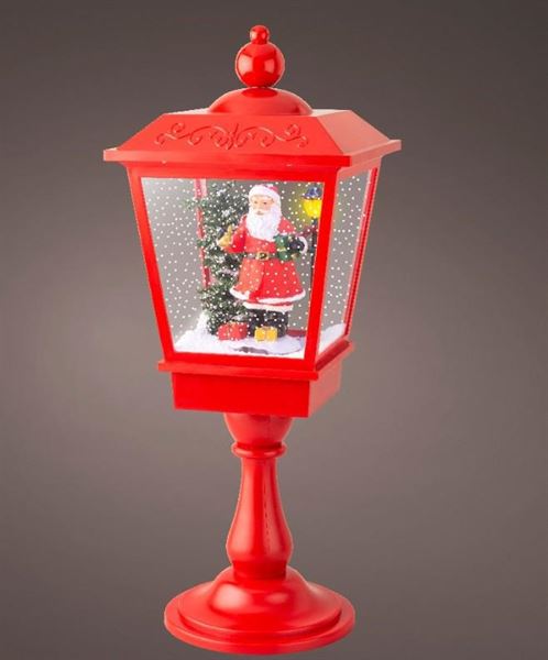 LANTERNA BABBO NATALE LED CM.27X27X70H C/TRASFORMATORE