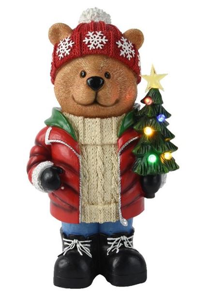 ORSO IN POLIRESINA LED L.MULTI CM.13,5X21X38H BATTERIA