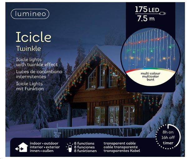 TENDA LUMINOSA 175LED LUCE MULTICOLOR MT7,5 FILO TRASP. IP44