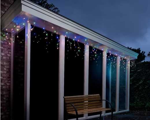 TENDA LUMINOSA 175LED LUCE MULTICOLOR MT7,5 FILO TRASP. IP44