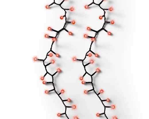 CATENA 500LED C/CAPS L.ROSSA 11MT FILO NERO IP44 8FUNZIONI