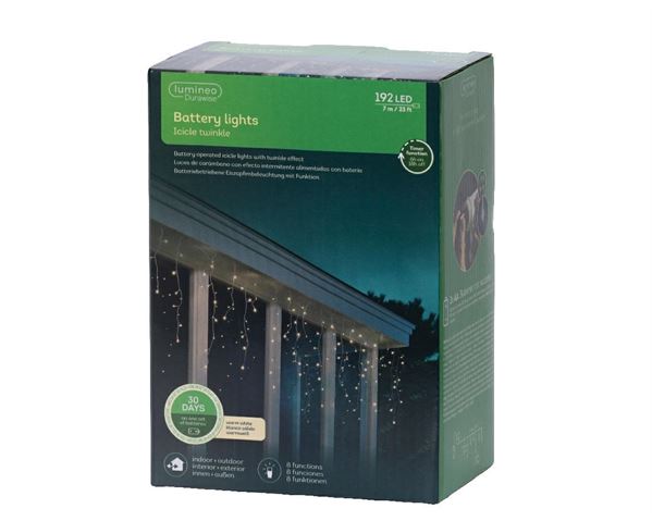 TENDA LUMINOSA BATTERIA 192LED L.CALDA MT7XH75CM. F.TRASP.