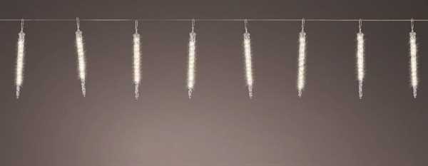 SET 8 GHIACCIOLI 192LED EFFETTO NEVE CM.280 C/TRASP. C/TIMER
