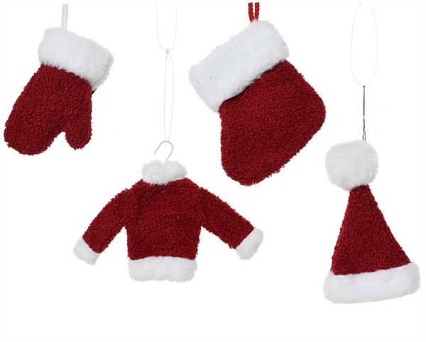 VESTITI BABBO NATALE PENDENTI CM.11X18 RED/WHITE