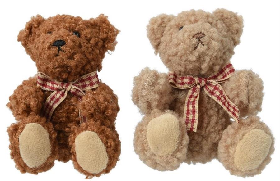 ORSO PELUCHE CON FIOCCO CM.7X6X10H 2 COLORI ASS.