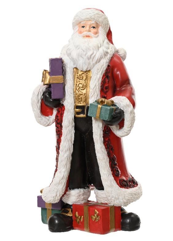 BABBO NATALE CON REGALI POLIRESINA CM.11X11X22H