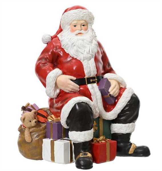 BABBO NATALE SEDUTO POLIRESINA CM.15X12,5X19H