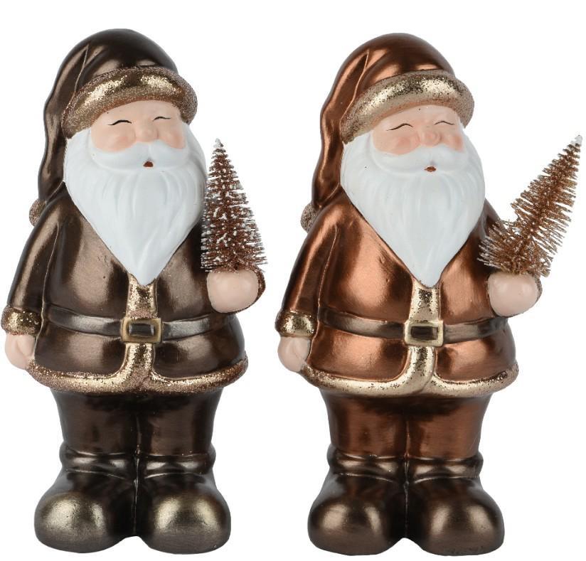 BABBO NATALE TERRACOTTA ALBERO CM.11,5X13,5X26H 2 MOD. ASS.