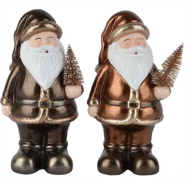 BABBO NATALE TERRACOTTA ALBERO CM.11,5X13,5X26H 2 MOD. ASS.