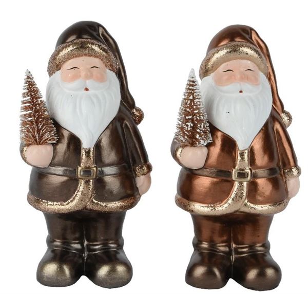 BABBO NATALE TERRACOTTA ALBERO CM.9X10,5X20,5H 2 MOD. ASS.