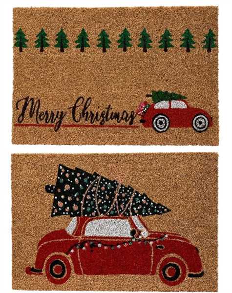 ZERBINO CAR XMAS TREE OUTDOOR CM.60X NATURAL 2 MOD. ASS.