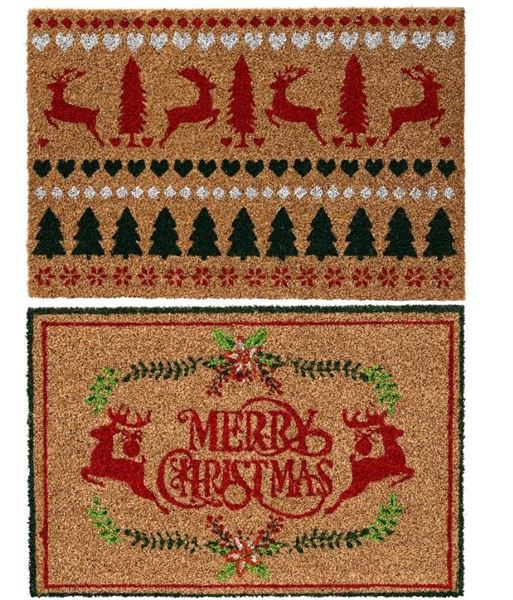 ZERBINO XMAS PRINT OUTDOOR CM.60X40 NATURAL 2 MOD. ASS.