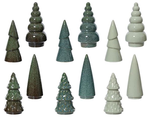 ALBERO PORCELLANA SMALTATO CM.8X8X16H 12MOD. ASS.