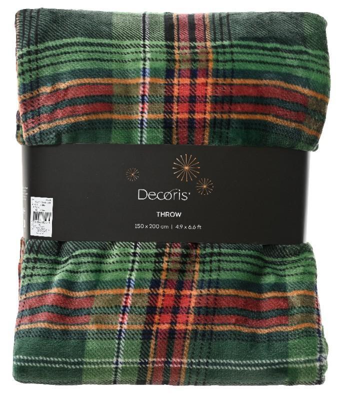 COPERTA FLANELLA SINGOLA SCOZZESE CM.150X200H GREEN