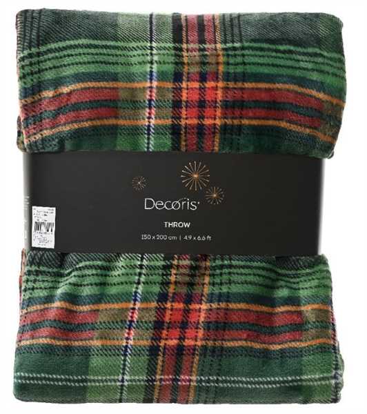 COPERTA FLANELLA SINGOLA SCOZZESE CM.150X200H GREEN