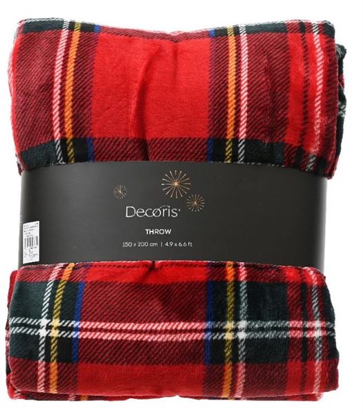 COPERTA FLANELLA SINGOLA SCOZZESE CM.150X200H RED