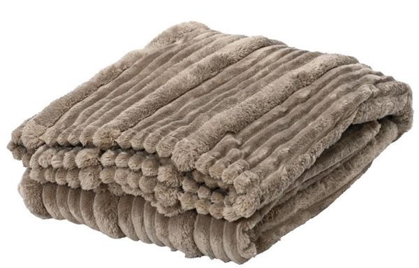 COPERTA PELLICCIA SINTETICA RIGHE CM.170X130 GREY