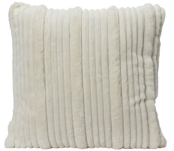 CUSCINO PELLICCIA SINTETICA RIGHE CM.45X45 WHITE