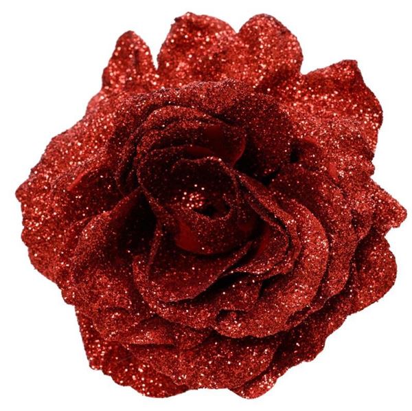 ROSA CLIP GLITTER RED CM.D12X7H RED