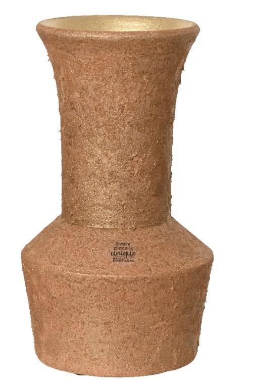 VASO TERRACOTTA OPACO GLITTER ORO CM.16X30H MARRONE