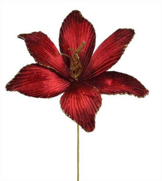 FIORE VELLUTO METALIC GOLD CM.23X10X60H RED