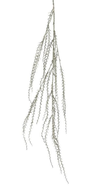 RAMO PENDENTE ERBA GLITTER CM.20X6X140H CHAMPAGNE