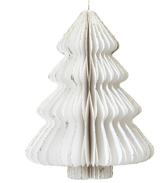 ALBERO DI NATALE IN CARTA PENDENTE CM.30X40H WHITE