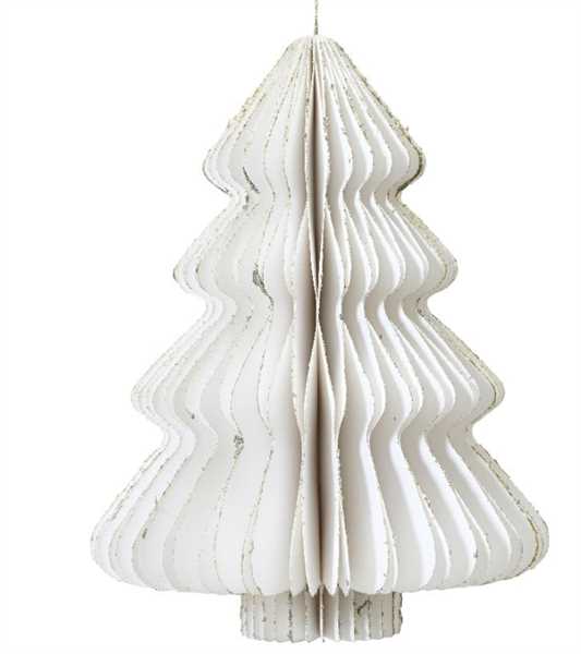 ALBERO DI NATALE IN CARTA PENDENTE CM.30X40H WHITE