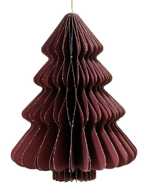 ALBERO DI NATALE IN CARTA PENDENTE CM.30X40H MAROON