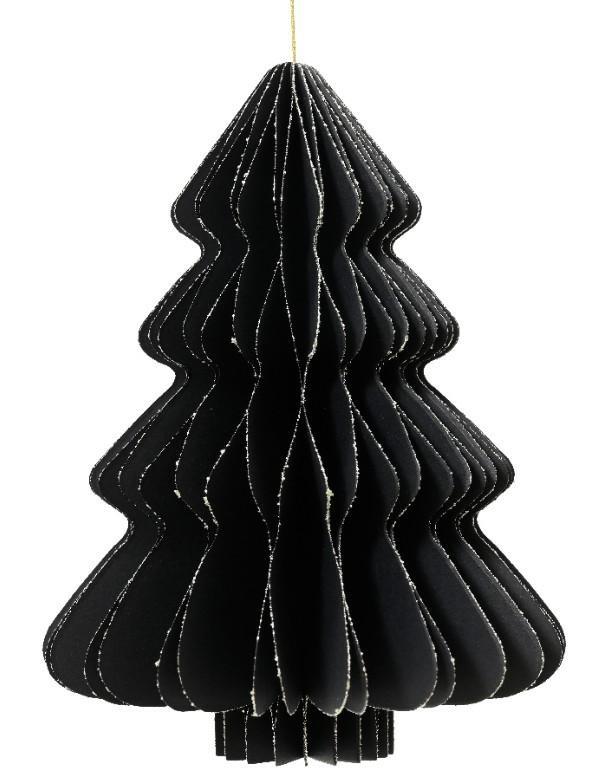 ALBERO DI NATALE IN CARTA PENDENTE CM.30X40H BLACK