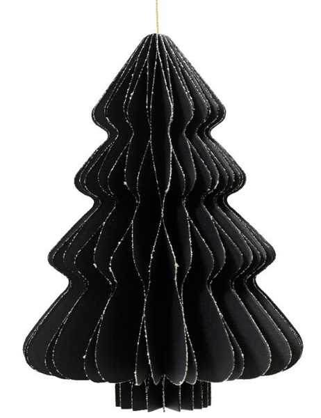ALBERO DI NATALE IN CARTA PENDENTE CM.30X40H BLACK