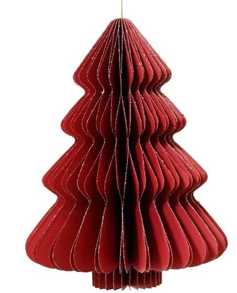 ALBERO DI NATALE IN CARTA PENDENTE CM.D30X40H RED