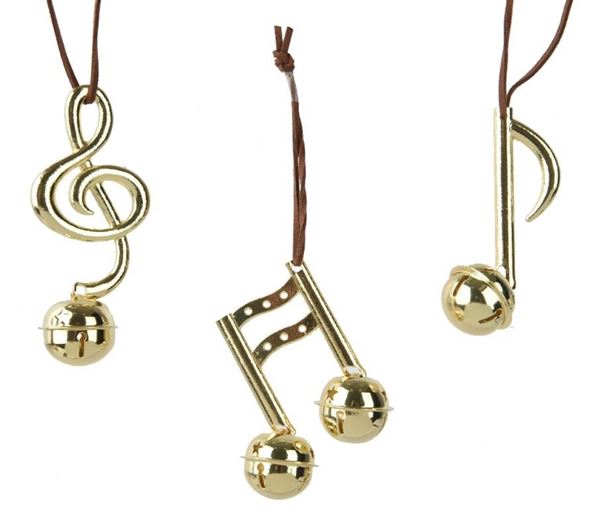 PENDENTE NOTA MUSICALE ACCIAIO CM.4,5X10H GOLD 3 MOD. ASS.