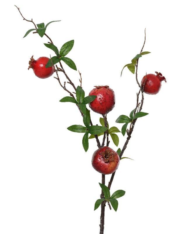 RAMO MELOGRANO CON FOGLIE CM.17X68H RED