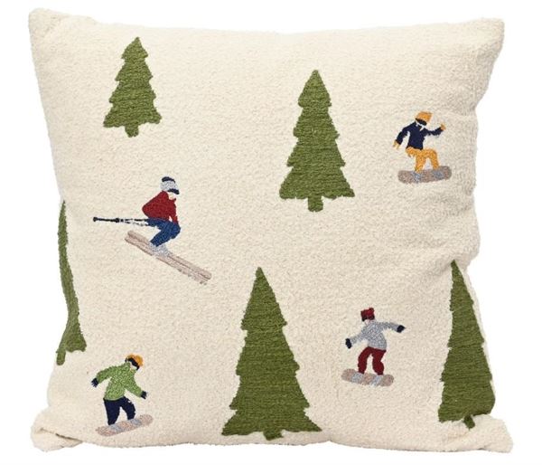 CUSCINO COTONE PISTA DA SCI CM.45X45 GREEN/WHITE