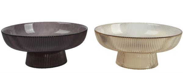 PORTATORTA VETRO CM.D26X11H 2 COLORI ASSORTITI