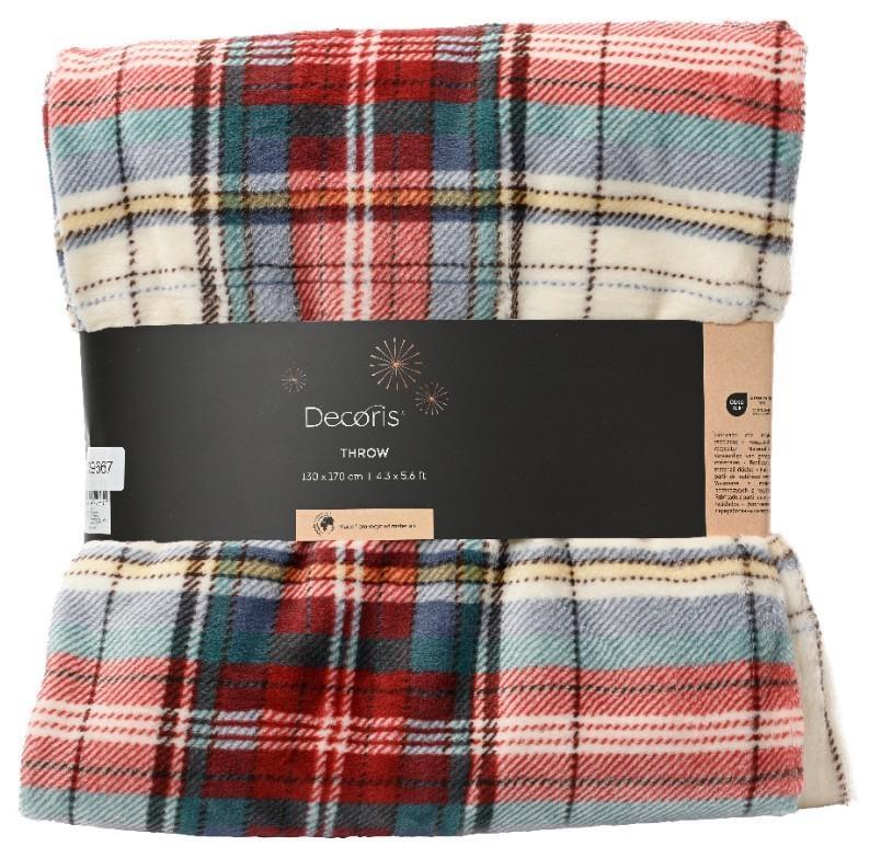 COPERTA PILE SCOZZESE CM.130X170 RED/COLOURS