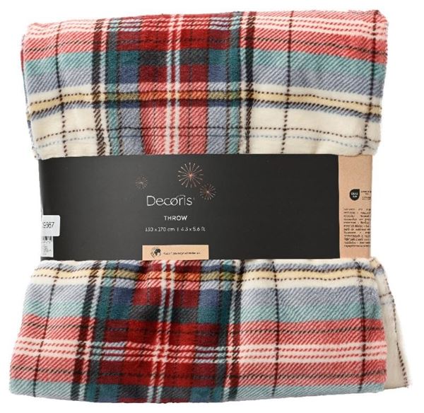 COPERTA PILE SCOZZESE CM.130X170 RED/COLOURS