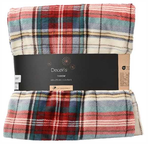 COPERTA PILE SCOZZESE CM.130X170 RED/COLOURS