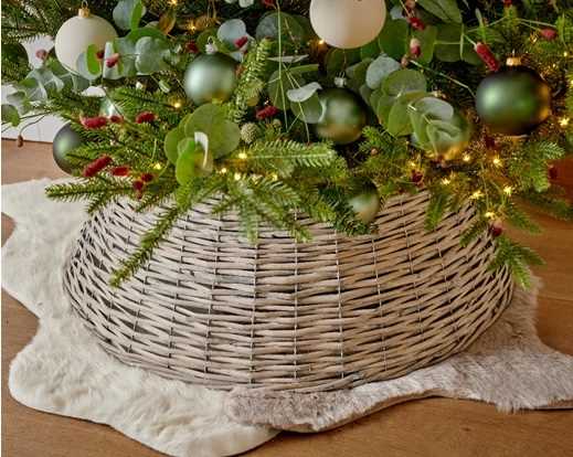 COPRIBASE ALBERO NATALE CM Ø57 H28 SALICE GRIGIO CHIARO