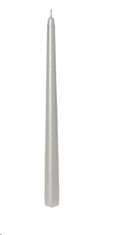 CANDELA STELO CM. H25 WHITE METAL